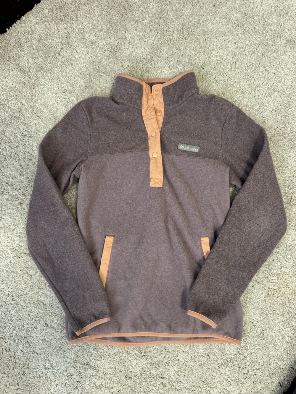 Columbia Purple Fleece Jacket with Peach Trim